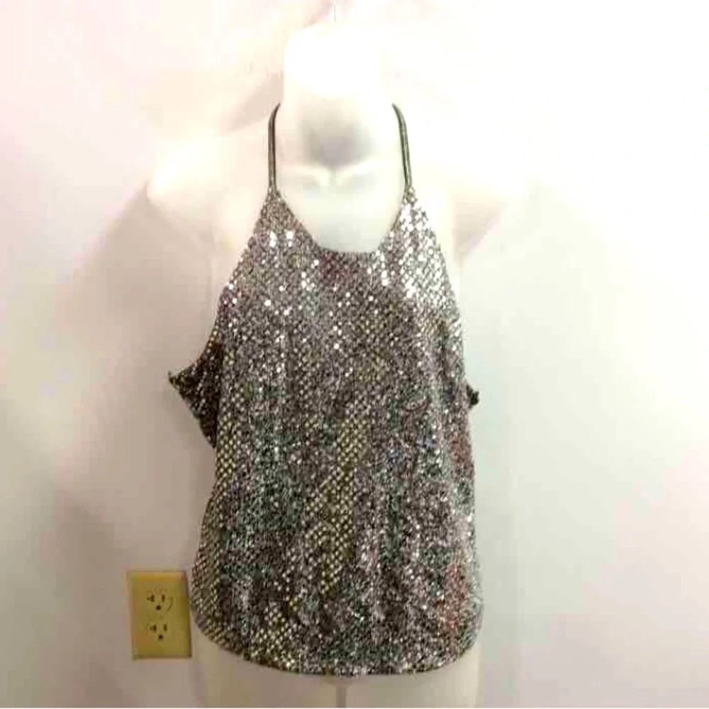 Formula X Sequined Razorback Top - Picture 1 of 3